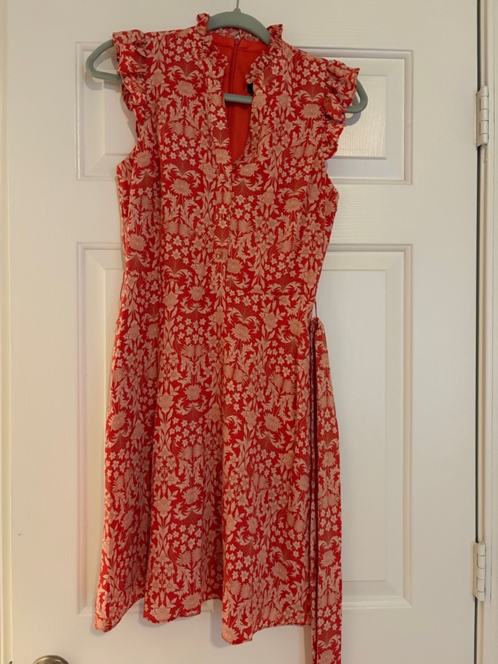 Vince Camuto Red & Cream Floral Midi Dress